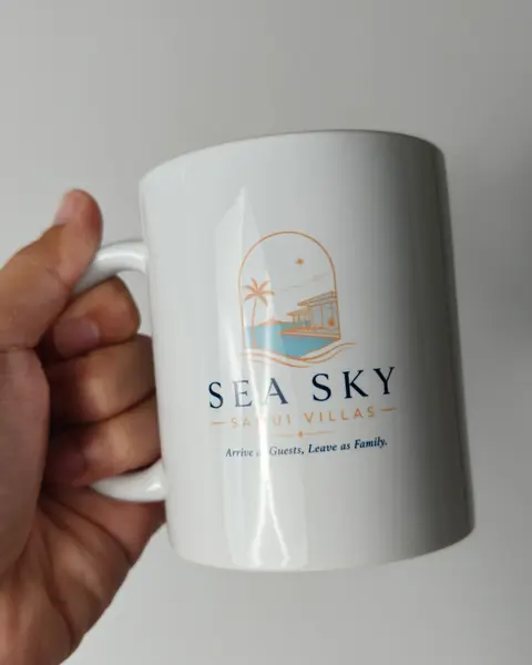 แก้วพิมพ์โลโก้ SEA SKY Samui Villas